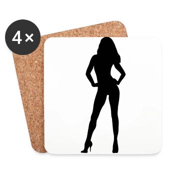 Model, Woman - Coasters (set of 4) - white - Front