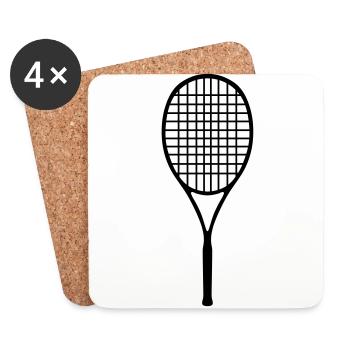 tennis, raquettes de tennis - Dessous de verre (lot de 4) - blanc - Devant