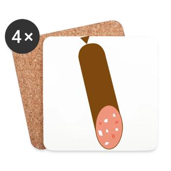 Salami "International" - Coasters (set of 4) - white - Front