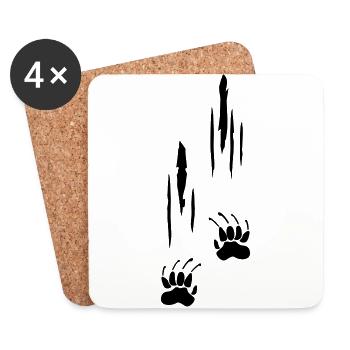 Scratches, Claws - Coasters (set of 4) - white - Front