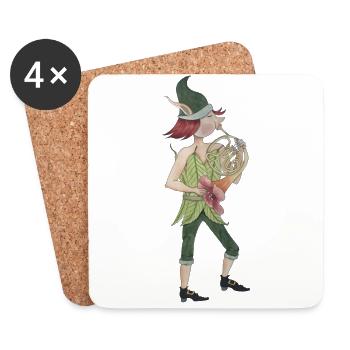 Corne de fantaisie - Dessous de verre (lot de 4) - blanc - Devant