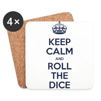 Keep calm and roll the dice - Dessous de verre (lot de 4) - blanc - Devant