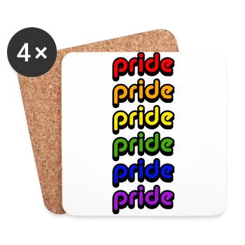 Fierté - Mois de la fierté - LGBTQ - Gay - Dessous de verre (lot de 4) - blanc - Devant