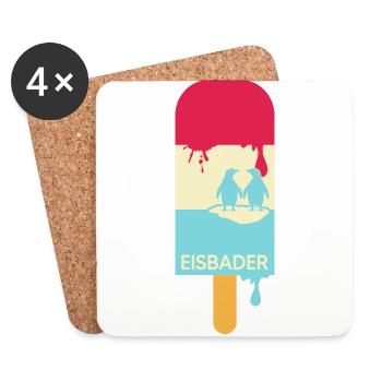 Eisbader Eiszeit im Eisbad - Untersetzer (4er-Set) - Weiß - Vorne
