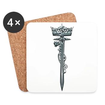 sword krown - Coasters (set of 4) - white - Front