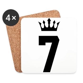 7 couronnes nombre - Dessous de verre (lot de 4) - blanc - Devant