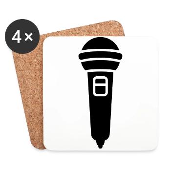 Microphone icon - Coasters (set of 4) - white - Front