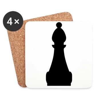 Schachfigur symbol - Untersetzer (4er-Set) - Weiß - Vorne