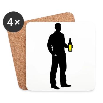 Drinker Silhouette Icon - Coasters (set of 4) - white - Front