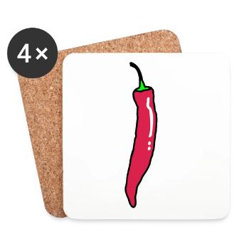 Chili - Dessous de verre (lot de 4) - blanc - Devant