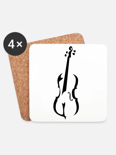 Cello - Untersetzer (4er-Set) - Weiß