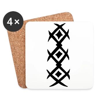Shirt Tattoo - Untersetzer (4er-Set) - Weiß - Vorne