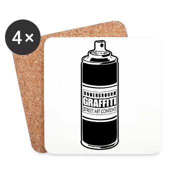 Street art maker flex - Dessous de verre (lot de 4) - blanc - Devant