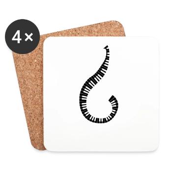 Spirale aiguë des touches de piano - Dessous de verre (lot de 4) - blanc - Devant