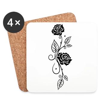 Rose Rose Rose Vigne - Dessous de verre (lot de 4) - blanc - Devant