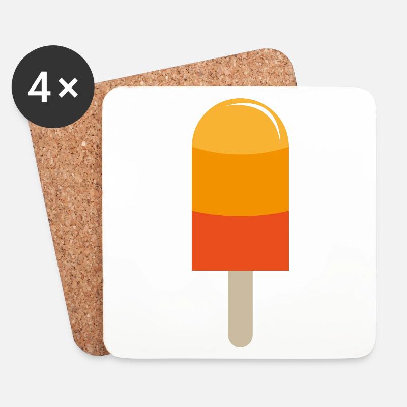 Eis am Stiel - Untersetzer (4er-Set) - Weiß