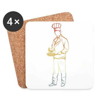 Chef - Coasters (set of 4) - white - Front