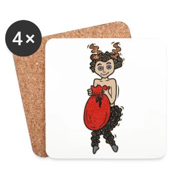 Krampus Lady - Untersetzer (4er-Set) - Weiß - Vorne