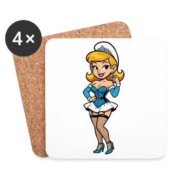 femme gnome bleue - Dessous de verre (lot de 4) - blanc - Devant