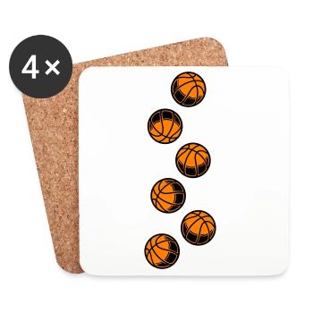 Icône du basket-ball - Dessous de verre (lot de 4) - blanc - Devant