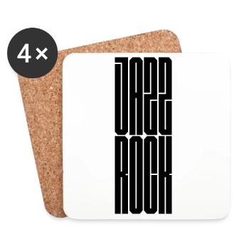 Jazz Rock Typographie audacieuse design de logo T-shirt - Dessous de verre (lot de 4) - blanc - Devant