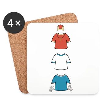Minimalist Football Team Lineup Graphic - Coasters (set of 4) - white - Front