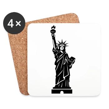 Freiheitsstatue Statue of Liberty - Coasters (set of 4) - white - Front