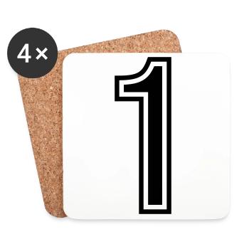 1 Number Symbol - Coasters (set of 4) - white - Front