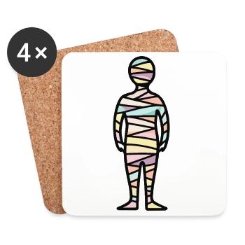 Mumie Halloween Symbol Pastell - Untersetzer (4er-Set) - Weiß - Vorne