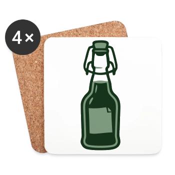 Ingwer Buegelflasche Saft Icon - Untersetzer (4er-Set) - Weiß - Vorne
