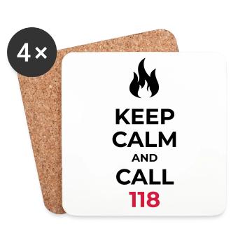 Keep calm and call 118 Swiss emergency number - Coasters (set of 4) - white - Front