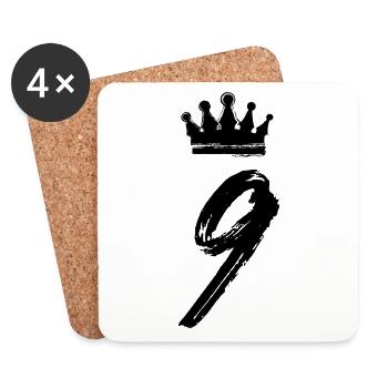 9 Couronne de numéros - Dessous de verre (lot de 4) - blanc - Devant