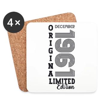 Original December 1961 61st birthday gift - Coasters (set of 4) - white - Front
