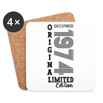 Original December 1974 48th birthday gift - Coasters (set of 4) - white - Front