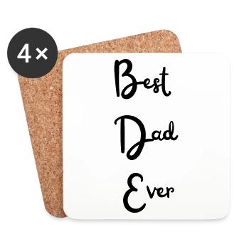 Best Dad Ever - Untersetzer (4er-Set) - Weiß - Vorne