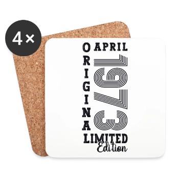 50th birthday man April Born 1973 Original - Coasters (set of 4) - white - Front