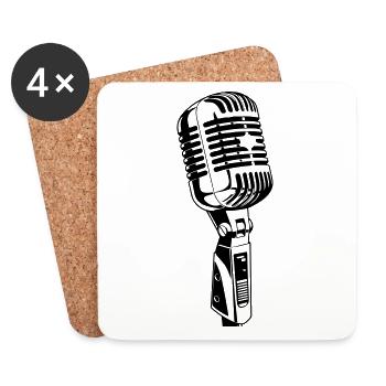 Icône de microphone Musicien - Dessous de verre (lot de 4) - blanc - Devant