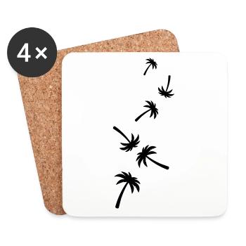 Palm tree symbol - Coasters (set of 4) - white - Front