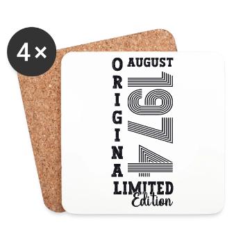 49th Birthday Man Original August Vintage 1974 - Dessous de verre (lot de 4) - blanc - Devant