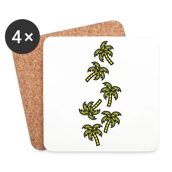 Vacances à Palm Tree - Dessous de verre (lot de 4) - blanc - Devant