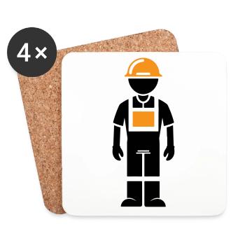 Construction worker - Coasters (set of 4) - white - Front