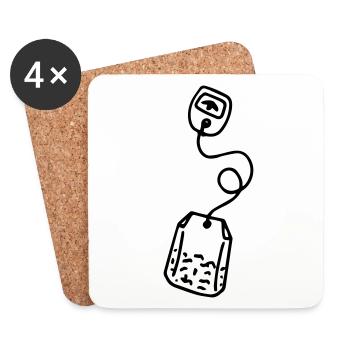 Sachets de thé Tasse de thé Buveur de thé Tea Tealover - Dessous de verre (lot de 4) - blanc - Devant