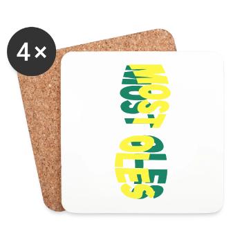 Mostoles Spanien Stadt Skyline Schrift Bunt - Untersetzer (4er-Set) - Weiß - Vorne