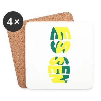Essen Deutschland Stadt Skyline Schrift Bunt - Untersetzer (4er-Set) - Weiß - Vorne