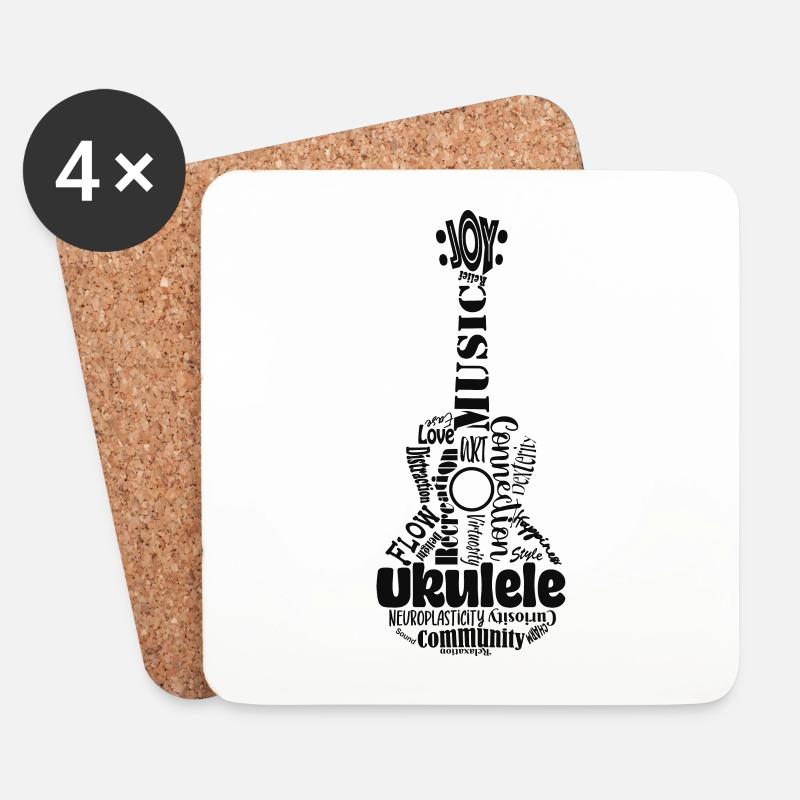 Ukulele emotional anatomy - Untersetzer (4er-Set) - Weiß
