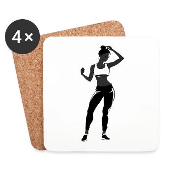 Professeur de Yoga - Hobby / Sport Sticker - Dessous de verre (lot de 4) - blanc - Devant