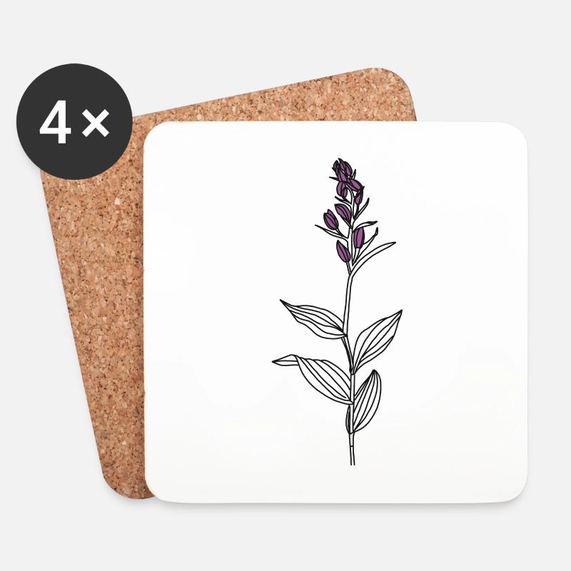 Blume Waldvögelein - Untersetzer (4er-Set) - Weiß