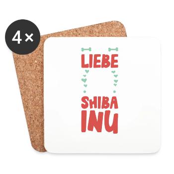 J’adore Shiba Inu - Dessous de verre (lot de 4) - blanc - Devant
