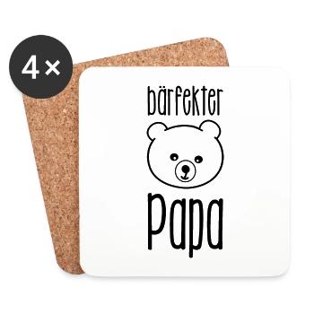 bärfekter Papa - perfekt für den Vatertag - Untersetzer (4er-Set) - Weiß - Vorne