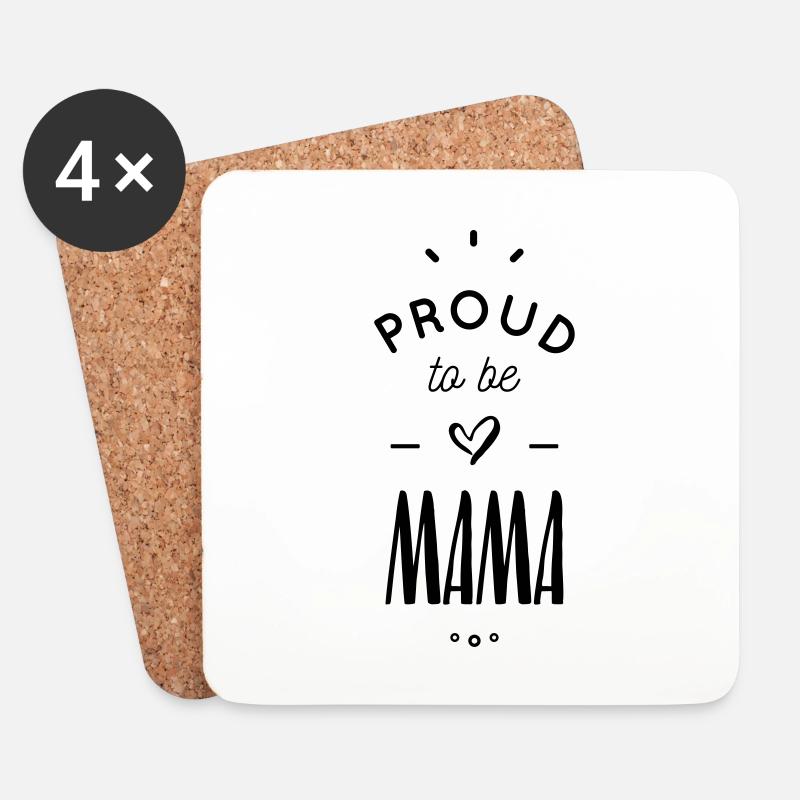 Proud to be mama - Untersetzer (4er-Set) - Weiß